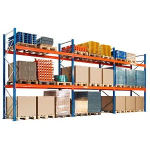 Schulte Palettenregal 46801-N, 27 Paletten, 3 Ebenen, 1500kg Fachlast - Robustes Palettenregal für 27 Europaletten mit höhenverstellbaren Ebenen, ideal für Lagerung und Logistik. Made in Germany, 3 Jahre Garantie.