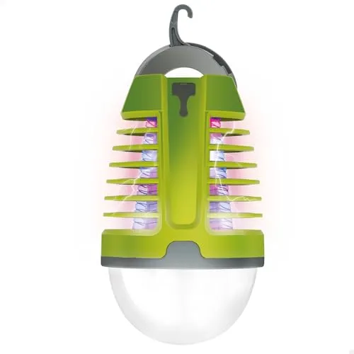 Aktive UV-Mückenlampe mit Nacht-LED-Licht - Vielseitige UV-Mückenlampe mit LED-Nachtlicht. Ideal für drinnen und draußen, bietet sie mehrere Betriebsmodi und eine wasserabweisende Konstruktion. Inklusive USB-Kabel und Reinigungsbürste.