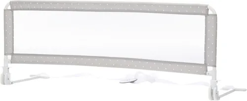 Fillikid Bettschutzgitter Punkte grau, 135/50 cm - Bettgitter für sicheren Schlaf, umklappbar und ideal für Kinder ab 18 Monaten, sorgt für mehr Sicherheit im Bett.