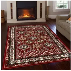 my home Teppich Diantha - Eleganter Kurzflor Teppich in Orient-Optik - Teppiche: Rechteckiger, pflegeleichter Teppich in weinrot mit 7 mm Florhöhe, ideal für stilvolle Wohnräume und Fußbodenheizung geeignet.