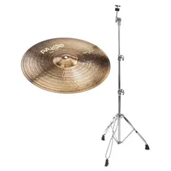 Paiste 900 Series 18" Heavy Crash mit Beckenständer SET - Hochwertiges Becken aus CuSn8 Bronze, handgehämmert für einen warmen Klang. Set beinhaltet einen stabilen, geraden Beckenständer – ideal für Musiker, die Wert auf Qualität legen.