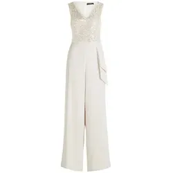 Vera Mont Jumpsuit mit Pailletten - Elegant und Figurumspielend, Gr. 36, Beige - Eleganter Damen Jumpsuit für festliche Anlässe, figurumspielend mit V-Ausschnitt und Nahttaschen. Der hochwertige Materialmix bietet angenehmen Tragekomfort und eine stilvolle Optik.