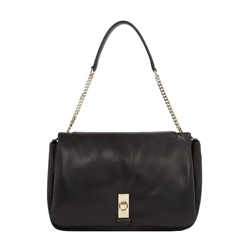 Tommy Hilfiger Handtasche aus Schafsnappa mit Label-Detail - Elegante Handtasche aus weichem Schafsnappa, ideal für stilvolle Auftritte. Das Hauptfach mit Umschlag und Drehverschluss bietet praktische Handhabung.