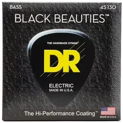 DR Black Beauties Bass 5 Saiten 45-130 - Gitarren- & Bass-Zubehör mit K3-Technologie-Beschichtung für klaren Klang und längere Klanglebensdauer, ideal für Bassisten, die auf Qualität setzen.