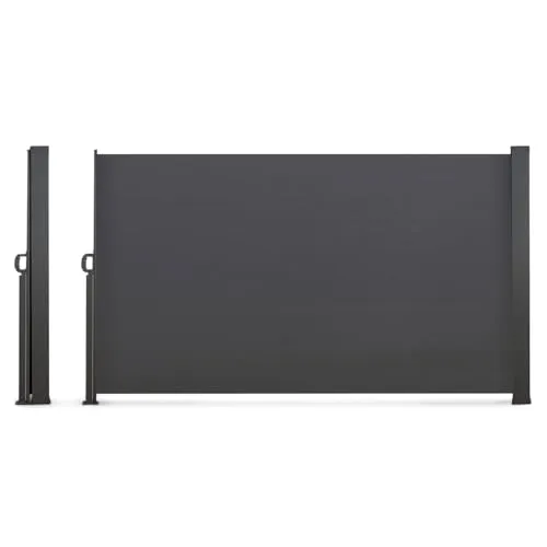 IDMarket - Einziehbarer Außenparavent 160 x 500 cm Anthrazitgrau Seitenrollo - Praktischer Sichtschutz: Der einziehbare Paravent mit einer Höhe von 160 cm bietet schnellen Schutz vor neugierigen Blicken und sorgt für eine gemütliche Atmosphäre im Freien.