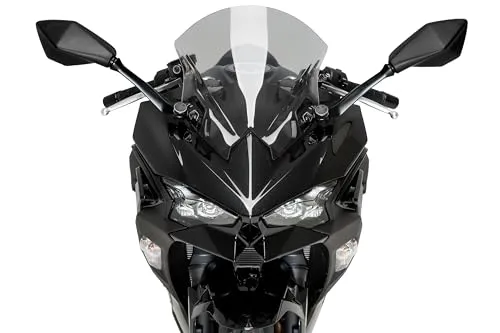 Puig 22015H Z-Racing-Windschild, aerodynamisch und sportlich, aus 3 mm Acryl mit doppelter Höhe und seitlichen Kanälen zur Verbesserung von Schutz und Stabilität, Getönt