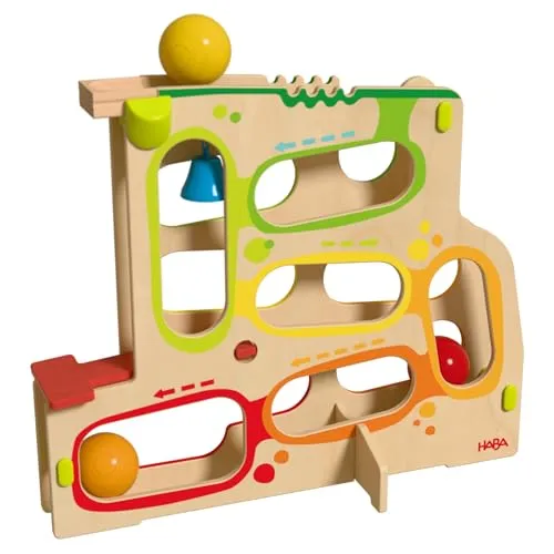 HABA Stand-Kugelbahn Kullerrum – interaktive Kugelbahn für Kinder ab 1 Jahr - Kugelbahnen für Kinder ab 1 Jahr, sofort spielbereit mit großen Kugeln und interaktiven Elementen für spielerisches Lernen und endlose Kombinationsmöglichkeiten.