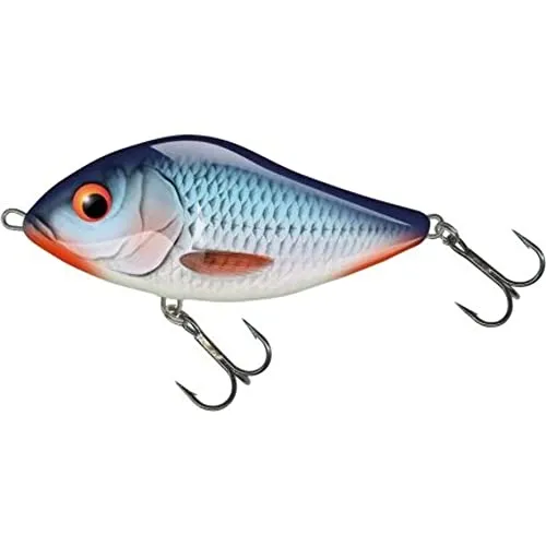 Salmo Slider Jerkbait Wobbler, Salmo Farben:Bleeding Blue Shad, Länge/Gewicht/Laufverhalten/Tauchtiefe:12cm / 70g / sinkend / 2.0-1.0m