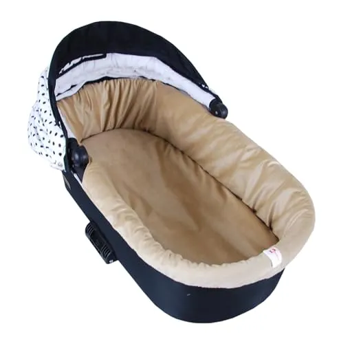 BABYLUX Nestchen für Kinderwagen und Stubenwagen mit Matratze 2 tlg. Set (W103 Velvet Beige) - Vielseitiges 2-teilige Set mit einem Nestchen und einer Matratze für Kinderwagen und Stubenwagen. Doppelseitige Nutzung mit weichem MINKY-Stoff und atmungsaktiver Baumwolle. Ideal für individuellen Komfort und Sicherheit.