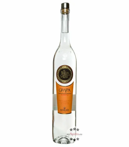 Marcati Grappa Tradizionale Morbida „Il Bacio delle Muse“ 1,5L - Grappa in der großen 1,5 Liter-Flasche, milder und weicher Geschmack – perfekt für besondere Anlässe oder als Geschenk!