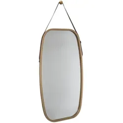 5five Simply Smart Hängespiegel - Rechteckiger Spiegel mit Bambusrahmen - Eleganter Hängespiegel mit rechteckigem Bambusrahmen, ideal zur optischen Raumvergrößerung. Perfekt für Flure, Badezimmer und Schlafzimmer. Ein stilvolles Element für jede Inneneinrichtung.