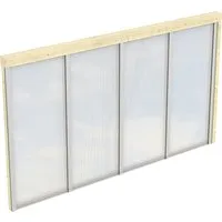 Skan Holz Polycarbonat Seitenwand für Terrassenüberdachung 400/389 cm - Zubehör für Terrassenüberdachungen, hochwertige Leimholz- und Konstruktionsvollholz-Konstruktion mit klaren 10 mm Polycarbonat-Doppelstegplatten für optimalen Wetterschutz.