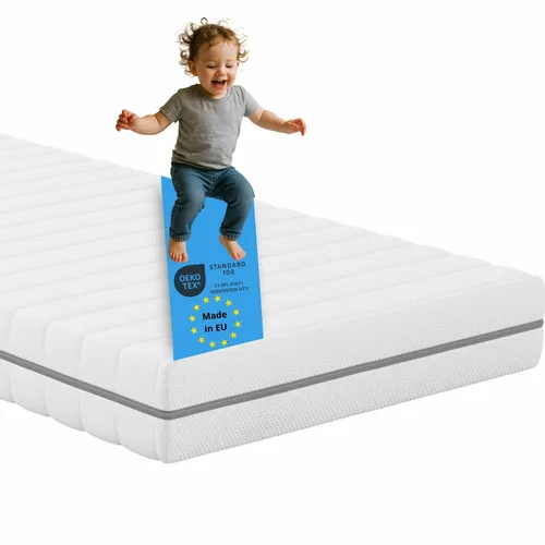 Bodyprotect Junior Dreams Kindermatratze 90 x 200 cm - Bequeme Kindermatratze 90 x 200 cm – ideal für eine hygienische und sichere Schlafumgebung. Der abnehmbare Bezug aus Mikrofaser ist pflegeleicht und waschbar bis 60 °C. Perfekt für bewegte Nächte!