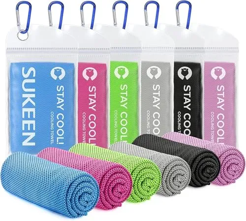 Sukeen Kühltuch Set, kühlendes Handtuch Kühltücher Hals, Handtuch kühlend, Cooling Towel, Kühltücher Sport, Kühlendes Tuch, Eishandtücher für Wandern, Laufen, Tennis, Reisen,