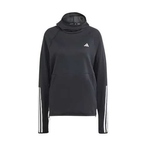 Adidas Damen Own the Run 3-Streifen Hoodie, Gr. S - Sweatshirts für Läuferinnen, mit AEROREADY Technologie für trockenen Komfort und Daumenöffnungen für perfekten Sitz. Nachhaltig aus Recyclingmaterialien gefertigt.