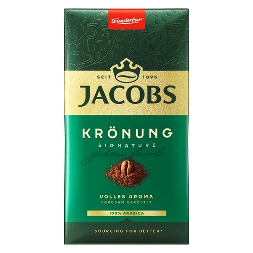 Jacobs Kronung Gemahlener Kaffee 500g - Hochwertiger Kaffee mit vollmundigem Geschmack, ideal für Kaffeeliebhaber und perfekte Zubereitung in der French Press oder Filterkaffee.