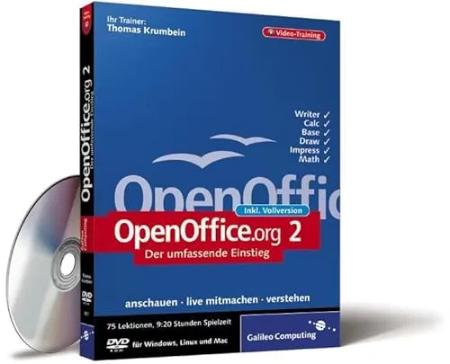 OpenOffice.org 2. Einstieg in Writer, Calc, Base, Impress, Draw. Das Video-Training auf DVD.