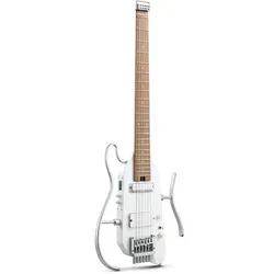 Donner HUSH-X Pro Traveler Guitar White - Kompakte E-Gitarre - Die Donner HUSH-X Pro ist die perfekte Reisegitarre mit Headless-Design. Sie bietet vielseitige digitale Modellierungen, Bluetooth-Streaming und kommt mit allem Zubehör für den mobilen Einsatz.