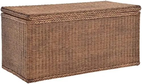 Korb-Outlet Rattan Wäschetruhe (Vintage Braun, MAX) - Stilvolle Wäschetruhe aus echtem Rattan mit herausnehmbarem Inlett. Ideal für Flur, Schlafzimmer oder Waschküche. Robuster Holzrahmen sorgt für Langlebigkeit und Stabilität.