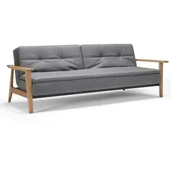 INNOVATION LIVING Schlafsofa Dublexo Frej Eiche Stoff Grau Charcoal