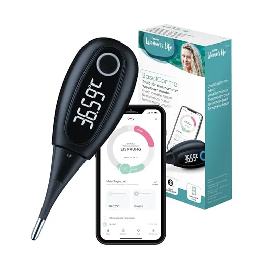 Beurer OT 30 Bluetooth - Digitales Basalthermometer für präzise Schwangerschaftsplanung, mit App und flexibler Messspitze