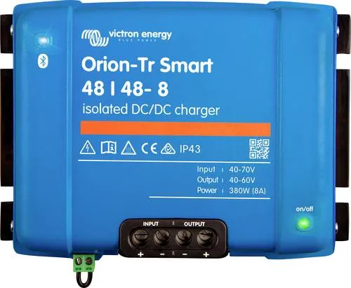 Victron Energy Orion-Tr Smart DC-DC-Ladegerät - Solarladeregler mit intelligenter Ladetechnologie für optimale Batterieladung, selbst bei schwankender Ladespannung. Maximieren Sie die Lebensdauer Ihrer Batterie mit Bluetooth-Steuerung und adaptivem 3-stufigem Laden.