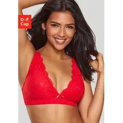 LASCANA Bralette-BH Cara ohne Bügel im edlen High-Apex Design, sexy Dessous rot 85