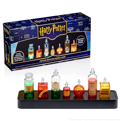 LAMPE HARRY POTTER ZAUBERTRANKFLASCHEN - Magische Stimmungslampe - Sonstiges Spielkonsolenzubehör, einzigartige 7-fläschige Lampe mit beruhigenden Farben, perfekt für Harry Potter Fans und zur Schaffung einer zauberhaften Atmosphäre.