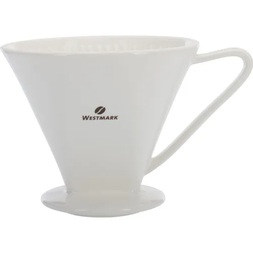 Westmark Kaffeefilter Brasilia 24492260, Größe 6, Porzellan weiß - Zubehör für Kaffeemaschinen, ideal für aromatischen Kaffee mit praktischem Griff, spülmaschinengeeignet und perfekt für Zuhause oder unterwegs.