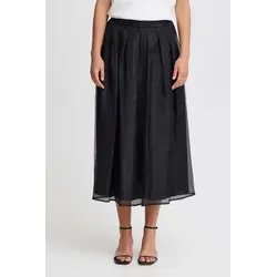 ICHI IHUmeko Damen A-Linien-Rock - Damen Röcke, eleganter Midirock mit Gummizug, nachhaltig produziert aus recycelten Materialien und ideal für jeden Figurtyp.