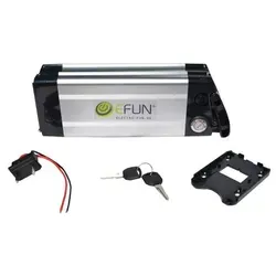 Akku Lithium Ionen 36 Volt 10 Ah SILVER FISH E-Bike E-FUN - E-Scooter, leistungsstarker 36V 10Ah Lithium-Ionen Akku für längere Touren und vielseitige E-Bike-Modelle, mit Reststromanzeige für optimale Nutzung.