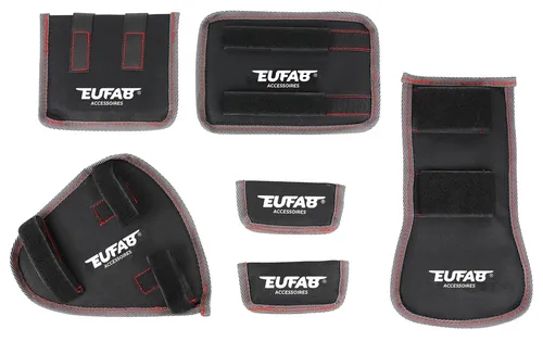 EUFAB 11242 Fahrradtransportschutz-Set - 6-teilig, schützt Ihr Fahrrad beim Transport mit robustem Schutz und praktischer Aufbewahrungstasche