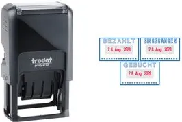 trodat Datumstempel Printy 4.0 mit Lagertext 4750 - Büro divers, praktischer und umweltfreundlicher Stempel mit individuellem Lagertext für effiziente Dokumentation.