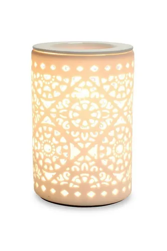 Levandeo® Elektrische Duftlampe - Aromalampe & Tischlampe - Duftlampen aus Porzellan, elektrisch betrieben, auch als dekorative Tischlampe nutzbar. Größe: 10x15 cm, in elegantem Weiß. Perfekt für entspannende Atmosphäre.