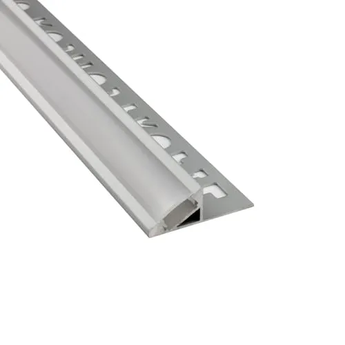 tktrading24 T77 LED Alu Premium Fliesenprofil 12mm silber 30° - 1m opal