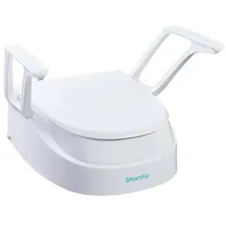 Dietz Toilettensitzerhöhung SmartFix mit Armlehnen - Behinderten-Bedarf: Anpassbare Toilettensitzerhöhung mit 3 Höhen (8/12/15 cm) und hochklappbaren Armlehnen für mehr Komfort und Sicherheit.