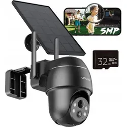 COOAU 5MP Solar Überwachungskamera mit PTZ und Akku - Kabellose Außenkamera mit 5MP HD, 355° Schwenk- und 120° Neigefunktion. Profitieren Sie von Farbnachtsicht, PIR-Bewegungserkennung und 2-Wege-Audio für umfassenden Schutz.