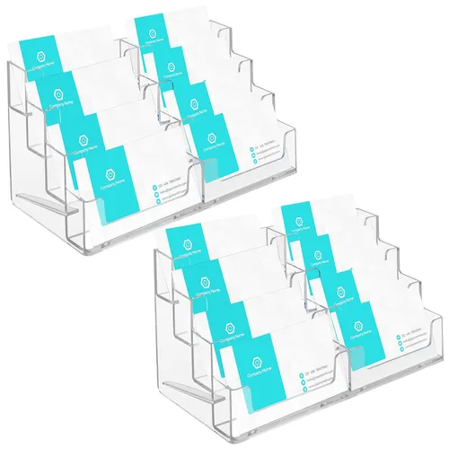Acryl Aufsteller Visitenkarten Halter (2er Pack) - Hält Bis 320 Karten -