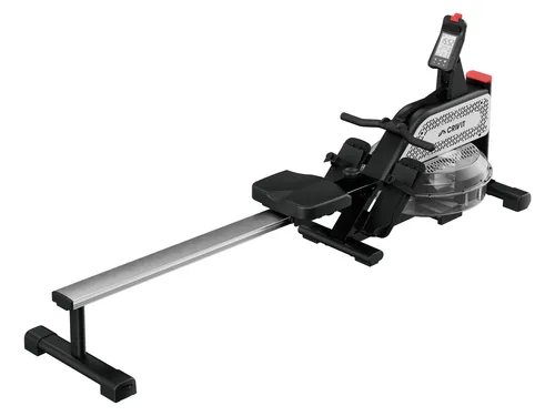 CRIVIT Wasser-Rudergerät Connected - Rudergeräte mit Wasserwiderstand für ein authentisches Erlebnis. Individuell einstellbare Widerstandsstufen, Bluetooth-Verbindung für Connected Training und platzsparend klappbar.