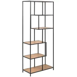 XORA Regal SEAFORD - Modernes Holzregal für stilvolle Aufbewahrung - Regal in modernem Design, 77x185x35 cm, mit sechs Böden für optimale Präsentation Ihrer Erinnerungsstücke. Ideal für jedes Zuhause.