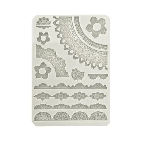 Stamperia - Silicon Mould A5 for Scrapbooking, Albums, Card Making, Bullet Journals and More, Lace Borders, Non-Stick, Suitable for Air-Dry Clay and More, Perfect for Crafts and Gifting (Secret Diary)