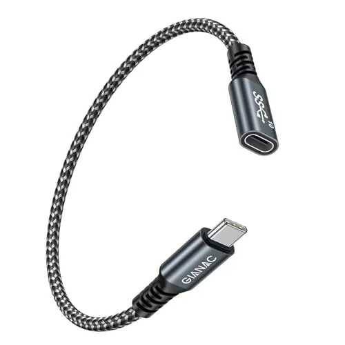 GIANAC USB C Verlängerung Kabel 0.5M,USB Verlängerung Type C 3.2 Verlängerungskabel Stecker auf Buchse Unterstützt 10Gpbs/100W und 4K@60Hz mit iPhone 15 Pro Max, MacBook Pro/Air XPS 15 Galaxy S23 S22