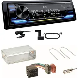 JVC KD-X472DBT Digitalradio Einbauset für Opel Autos - Vollständiges Einbauset mit JVC KD-X472DBT, ideal für Opel Astra F/G, Corsa B, Zafira A. Inklusive Antennenadapter und ISO-Kabel. Genießen Sie Bluetooth-Streaming und DAB+-Empfang für besten Hörgenuss.
