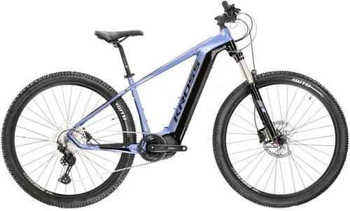 Kross E-Bike Mountainbike E-MTB Level Boost 2.0 500 29 Zoll blau, 11 Gang Shimano DEORE M5100 Schaltwerk, Kettenschaltung, Mittelmotor, 500 Wh, Pedelec, Elektrofahrrad für Damen und Herren