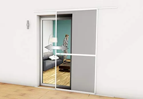 Hecht 101390101-VH Fliegengitter Schiebetür 120x240cm - Fliegengitter für Schiebetüren, lichtdurchlässig und individuell kürzbar. Ideal für effektiven Insektenschutz bei minimaler Einbautiefe von nur 22 mm.