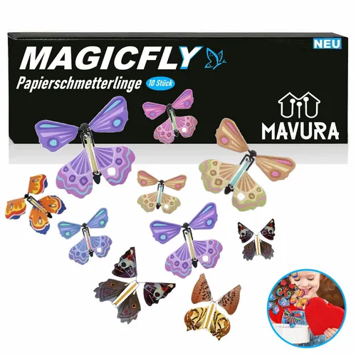 MAVURA Papierschmetterlinge MagicFly Magische Fliegende Geburtstagskarte Mitbringsel [10 Stück]