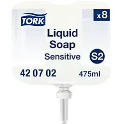 Tork Sensitive Hand Mini Flüssigseife S2, 8 x 475 ml - Dermatologisch getestete Handseife mit allergiefreundlichem pH-Wert, ideal für häufige Anwendung und starke Reinigung. Perfekt für Küche und gewerbliche Nutzung, sorgt für optimale Händehygiene.