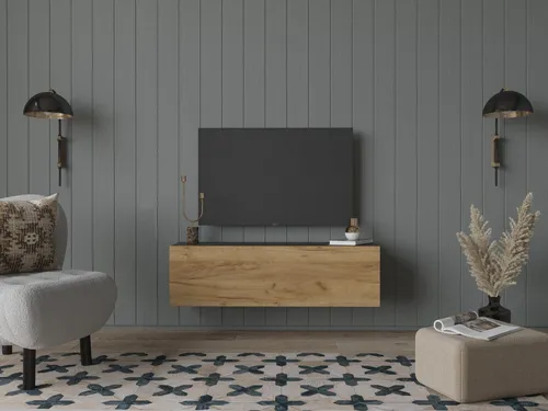 PLATAN ROOM TV-Lowboard 105-280 cm - TV-Bank in Weiß, minimalistisch und vielseitig: Hängend oder stehend, mit Push-to-Open-Funktion für einen eleganten Look und optimaler Stauraum.