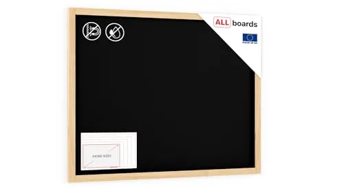 ALLboards Kreidetafel 120x90cm mit Holzrahmen - Kreidetafel für Gastronomie, kratzfeste Oberfläche aus hochdichter HDF-Faserplatte, ideal als Speisekarte, einfach zu montieren.