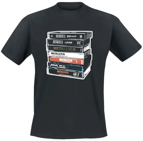 Metallica Cassette Männer T-Shirt schwarz XL 100% Baumwolle Band-Merch, Bands